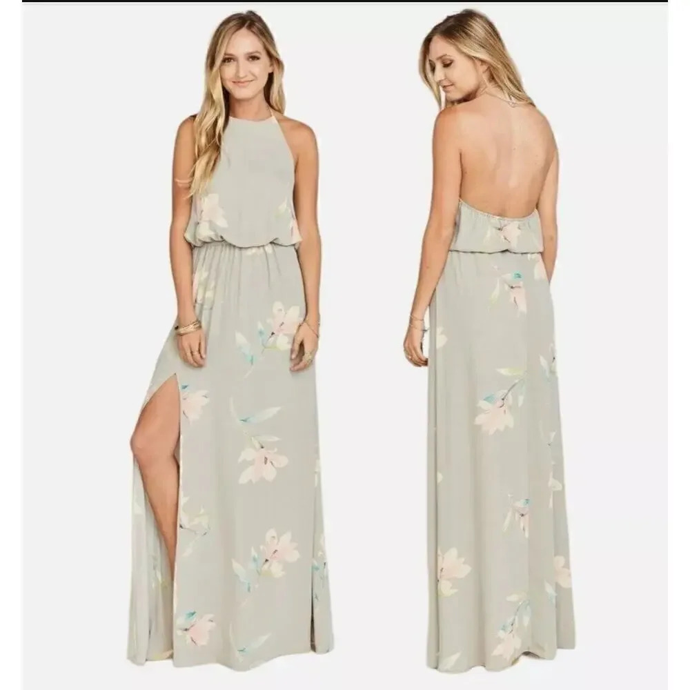 Heather Halter dress- Show me your Mumu‎ XL floral Maxi dress